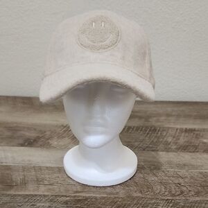 Steve Madden Cream Smiley Face Hat